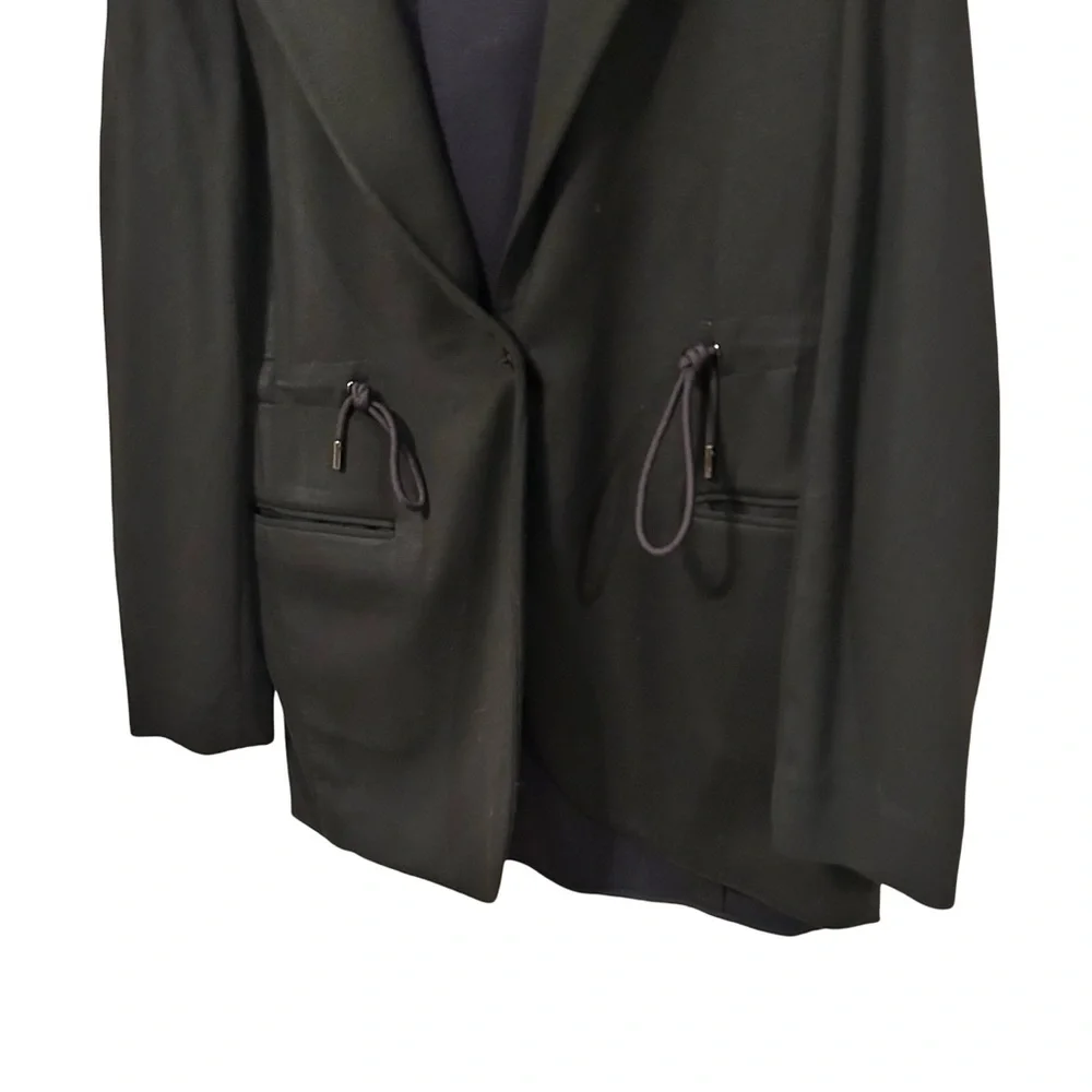 Theory Black Drape Drawstring Blazer Jacket Size Small - Picture 7 of 9
